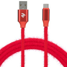 კაბელი 2E Cable  Fur USB 2.4 to Micro USB Cable, Red, 1m