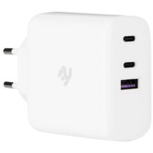 დამტენი ადაპტერი 2Е Wall Charger 3xUSB GaN 65W, white