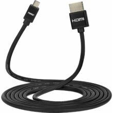 კაბელი 2Е Cable HDMI 1.4 (AM/microAM), Slim, High Speed, Alumium, 2m, black
