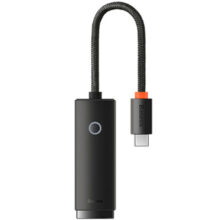 ადაპტერი Baseus Lite Series Ethernet Adapter Type-C to RJ45 LAN Port 1000Mbps WKQX000301 Black