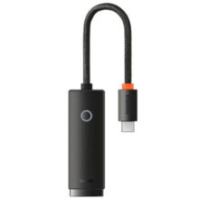 ადაპტერი Baseus Lite Series Ethernet Adapter Type-C to RJ45 LAN Port 100Mbps WKQX000201 Black