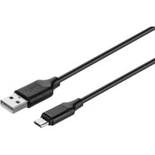 კაბელი KITs USB 2.0 to Micro USB cable, 2A, black, 1m