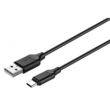 კაბელი KITs USB 2.0 to USB Type-C cable, 2A, black, 1m